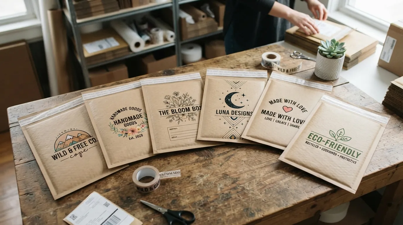 custom Kraft bubble mailers